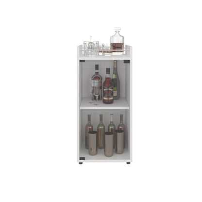 White Minibar Cabinet - 14.8 x 15 x 32 Inches