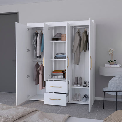 White Armoire Elma - Bedroom Dresser Storage