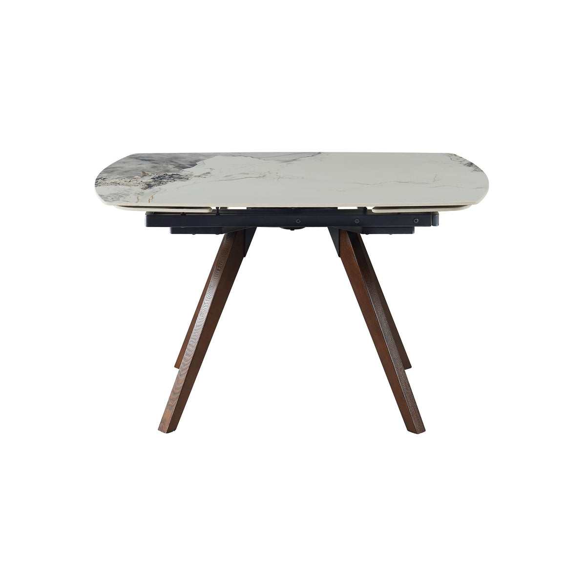 Oval Solid Wood Dining Table Seats 8 Brown White
