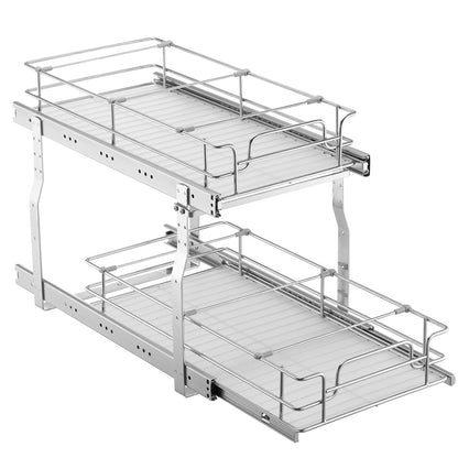 Durable Silver Iron Under Sink Cabinet Organizer Shelf for Storage
