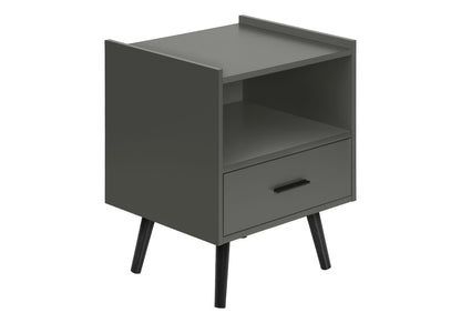 Grey Laminate Accent Table with Storage Drawer - 24" High
