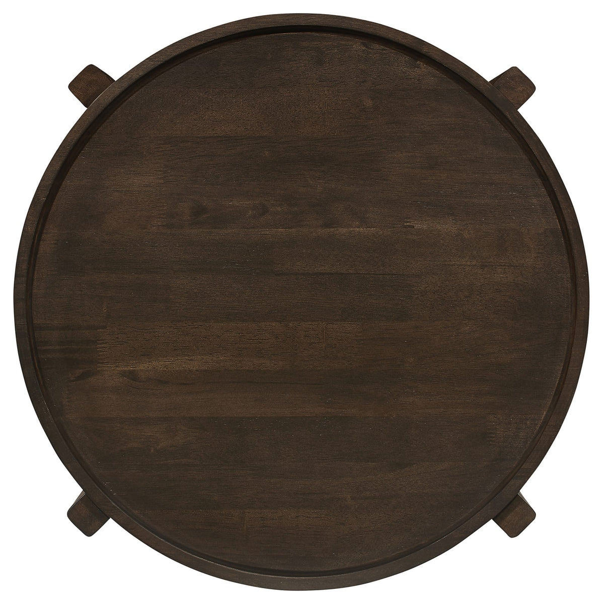 Mavis Dark Brown Round End Table - Solid Wood Storage