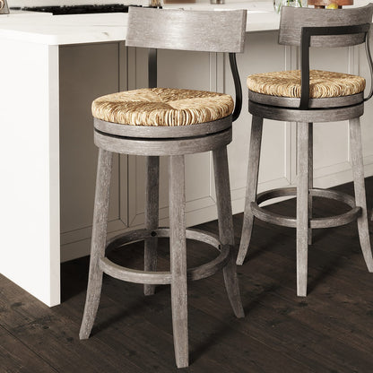 31" Wood Bar Stool - Gray Reclaimed Frame