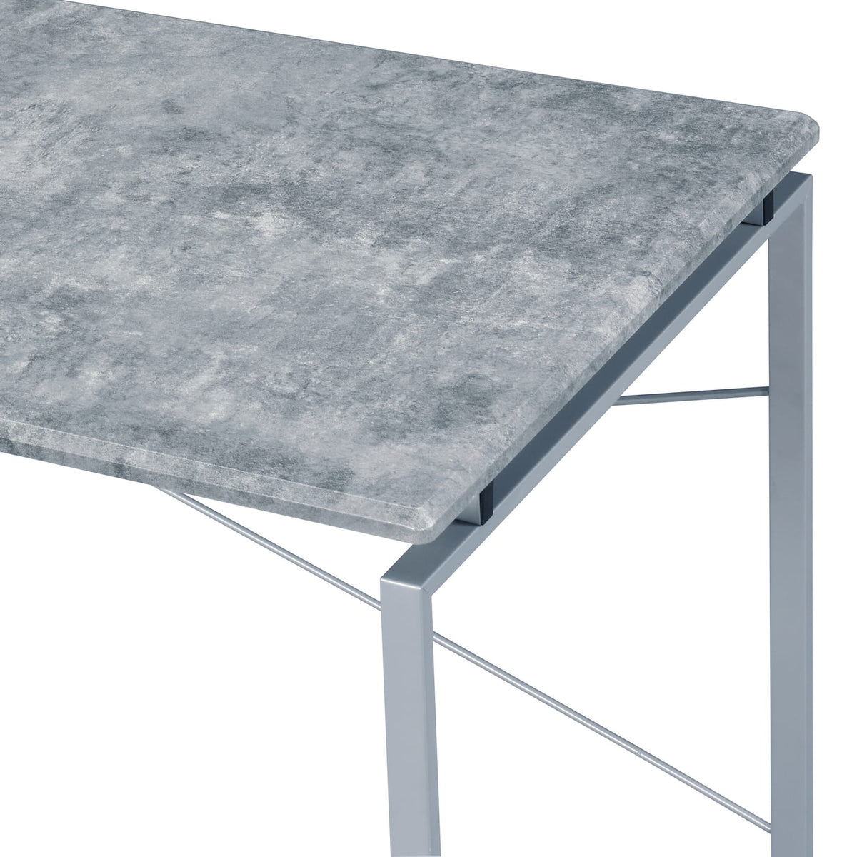 Gray Metal Writing Desk - Industrial Style Work Surface for Home Office