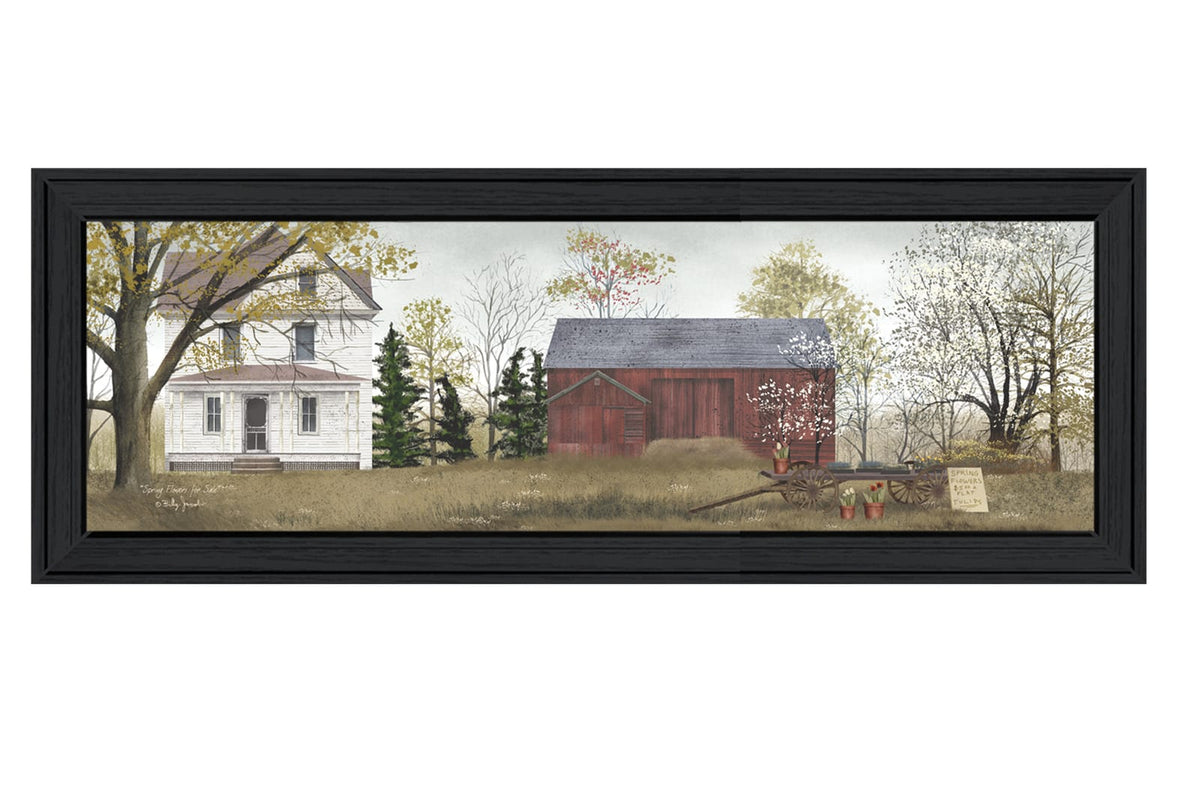 Spring Flowers Framed Wall Art - Farmhouse Bedroom Decor