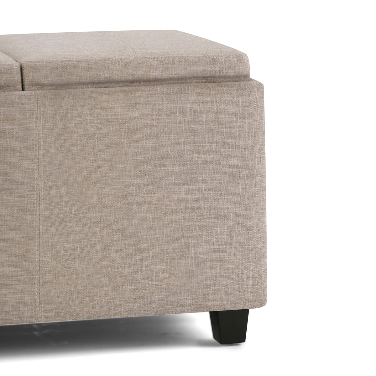 Silver Fabric Storage Ottoman - 41.7" Wide