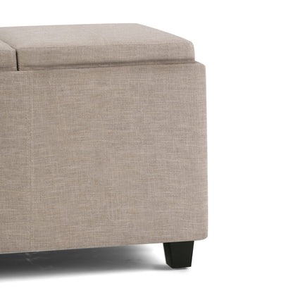 Silver Fabric Storage Ottoman - 41.7" Wide