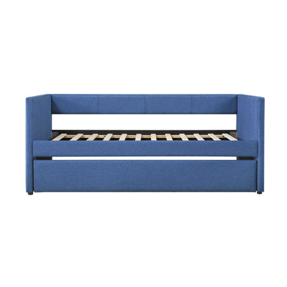 Blue Polyester Sofa Bed with Trundle Frame for Living Room
