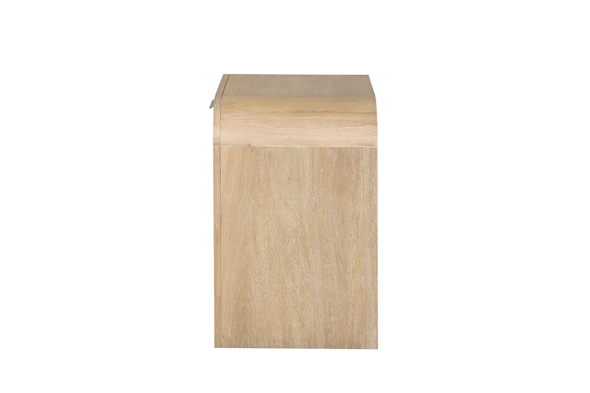 Natural Engineered Wood Bedside Cabinet - 28" x 17"