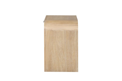 Natural Engineered Wood Bedside Cabinet - 28" x 17"