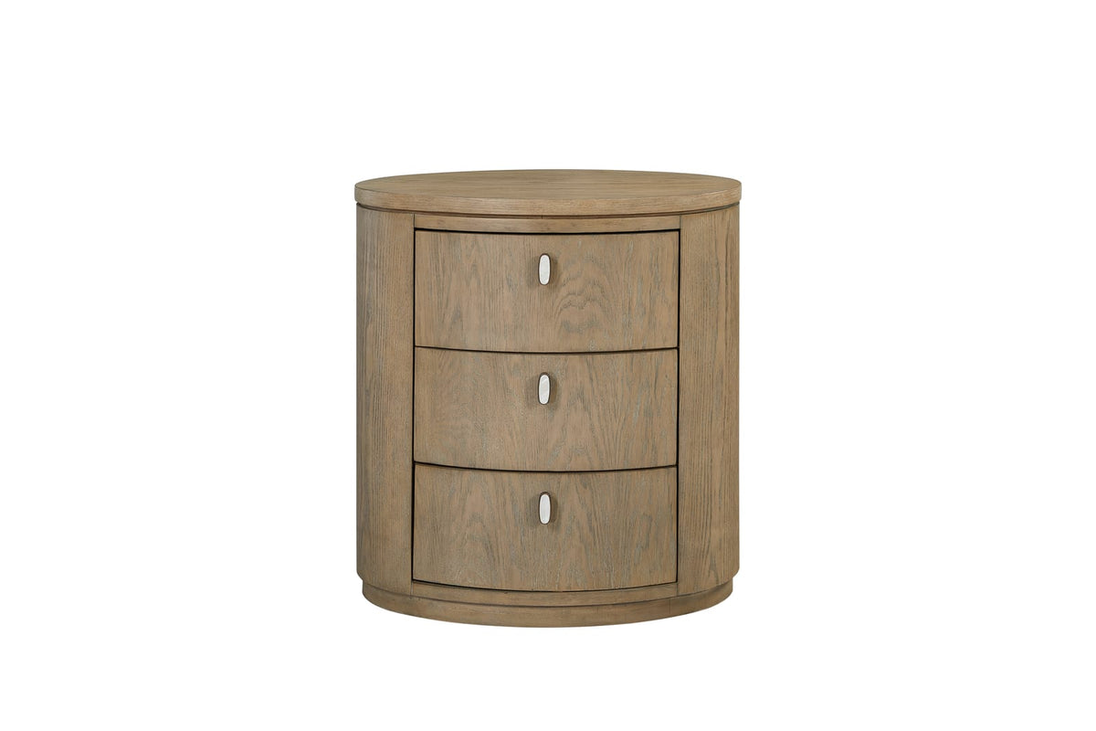 Beige Solid Wood Nightstand - 18x26x27.5"