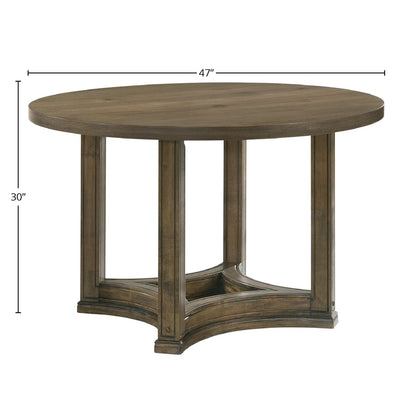 Parfield Weathered Oak Finish 5PCs Round Dining Room Set