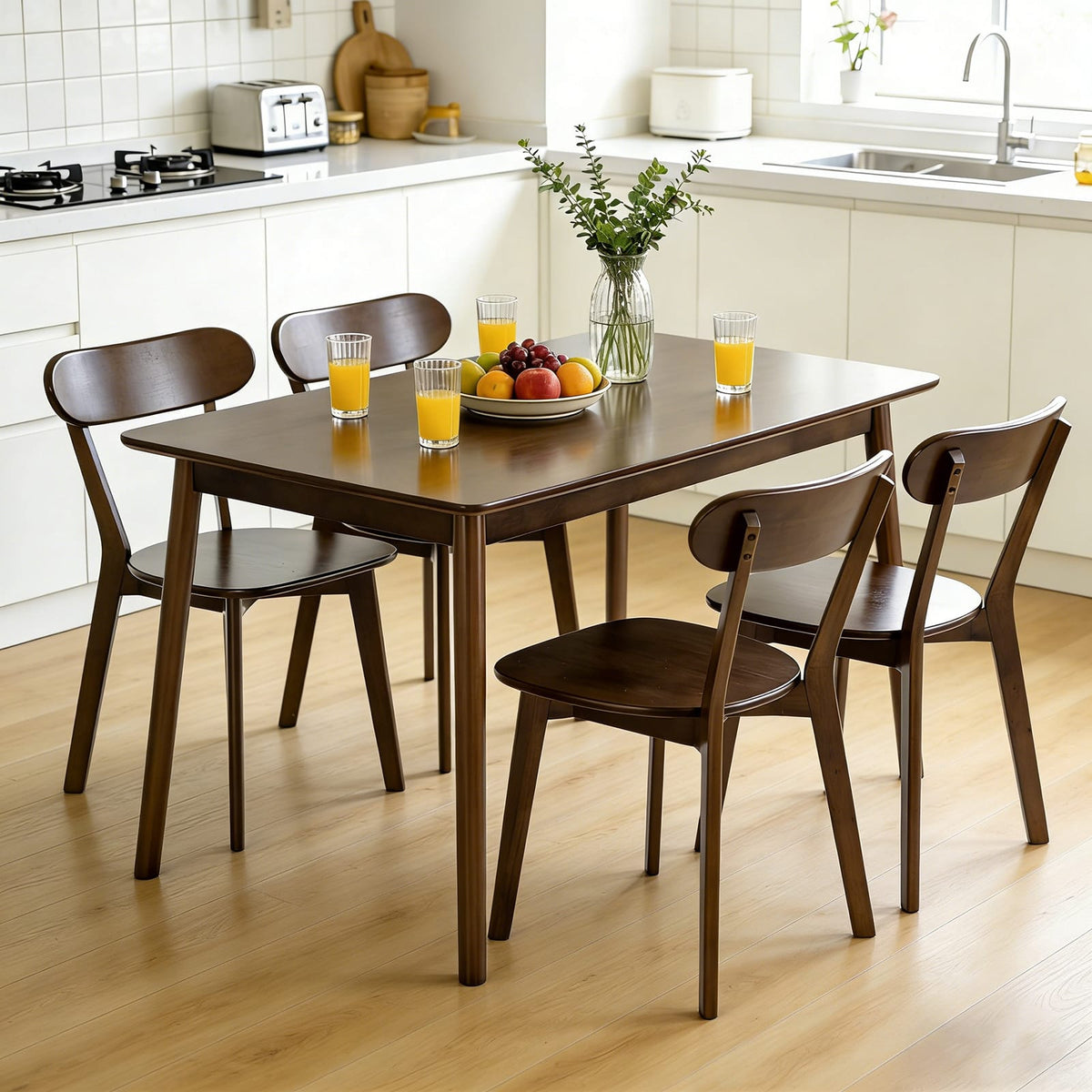 47" Walnut Solid Wood Dining Table - Kitchen Table for Dining Room