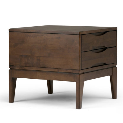 Dark Brown Wood End Table - 22" x 22" for Living Room