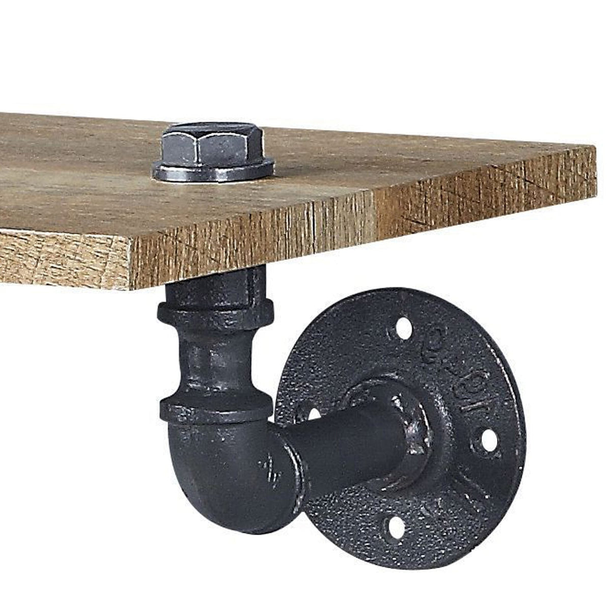 Oak and Sandy Black Rectangle Wall Shelf - Display Storage