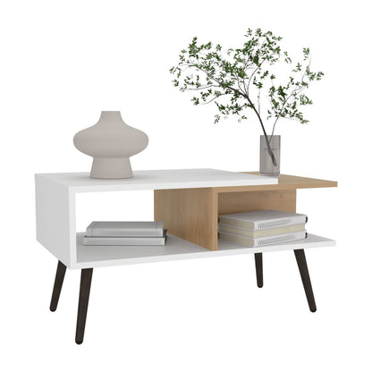 Modern Engineered Wood Coffee Table with Natural Finish for Living Rooms