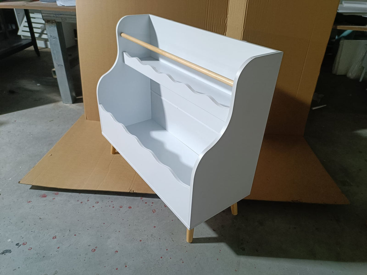 Small White Kids Bookshelf - MDF Storage Unit