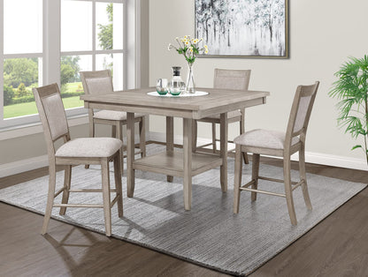 5-Piece Dining Set - Contemporary Farmhouse Style, Square Table