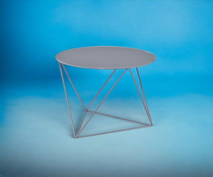 Epidia Gray Accent Table - Metal & Modern Style for Living Room