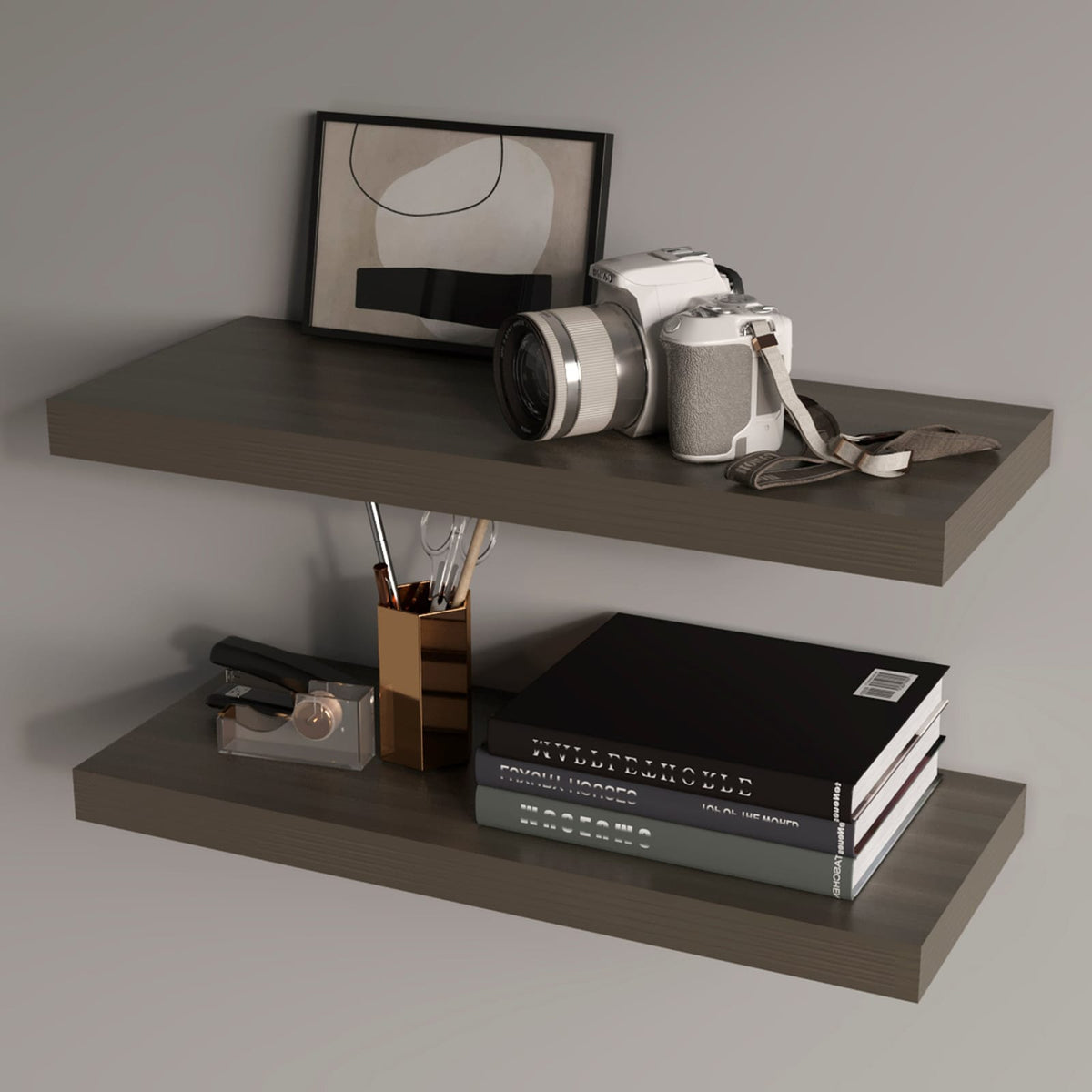 Smoky Oak Floating Shelves - 31.5" Wide