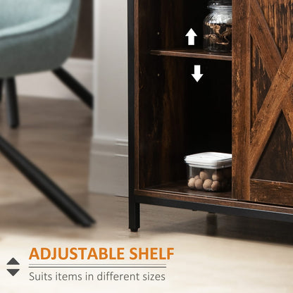 Rustic Brown Industrial Sideboard Buffet Cabinet - Storage Solutions