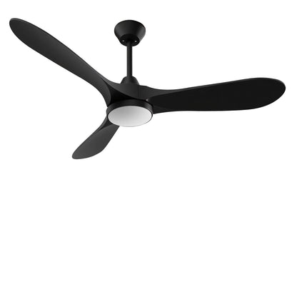52 Inch Black Ceiling Fan with LED Light & Remote