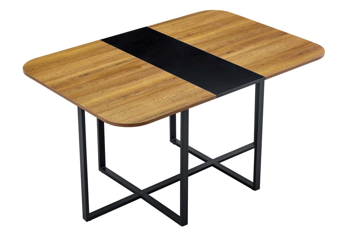 Black Wood Dining Table - 60" Modern Tabletop