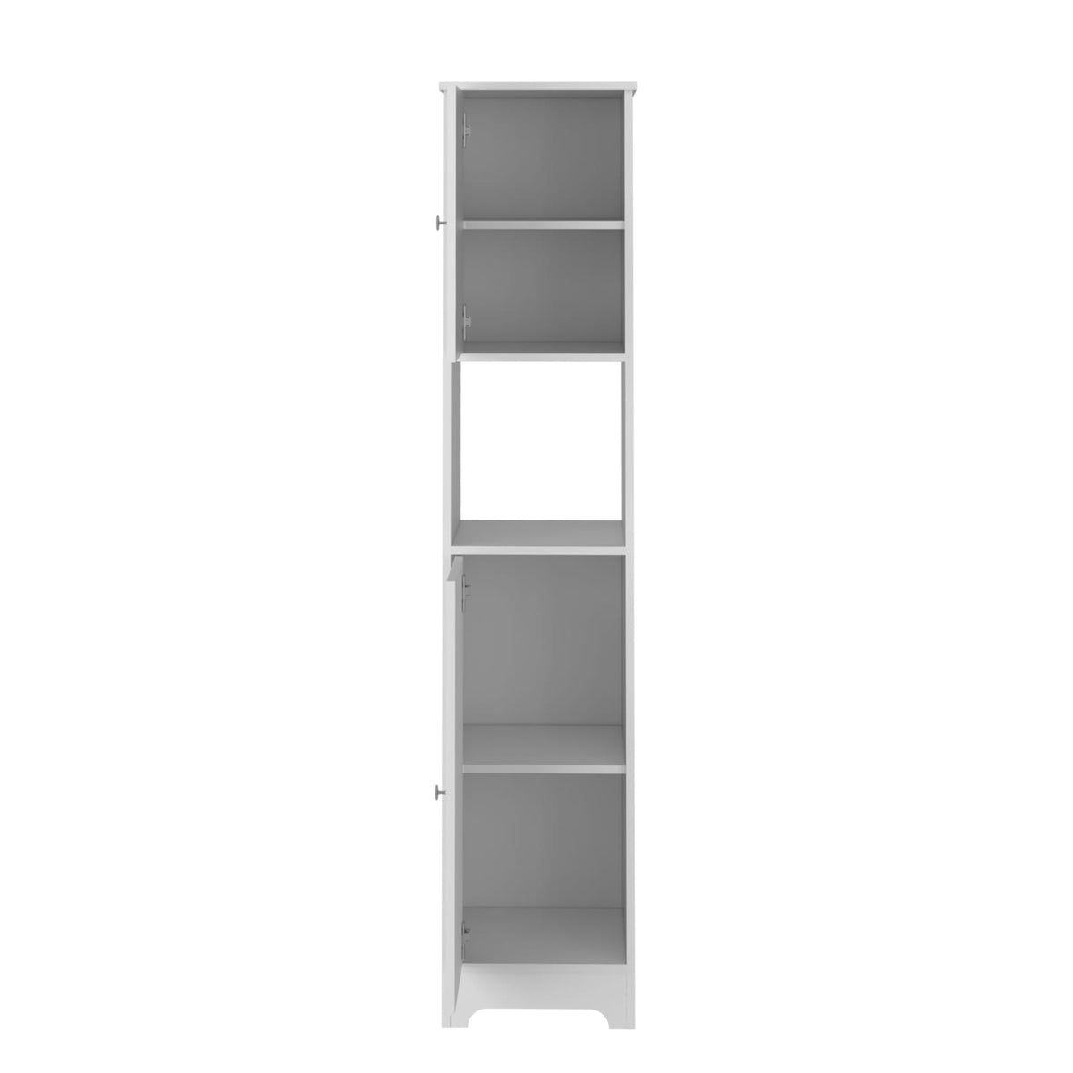 68" White Storage Cabinet with Two Doors & Shelves for Living Room