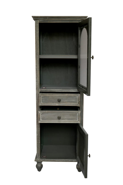 Living Room Black & Gray Farmhouse Accent Chest Tall Narrow Storage Cabinet for