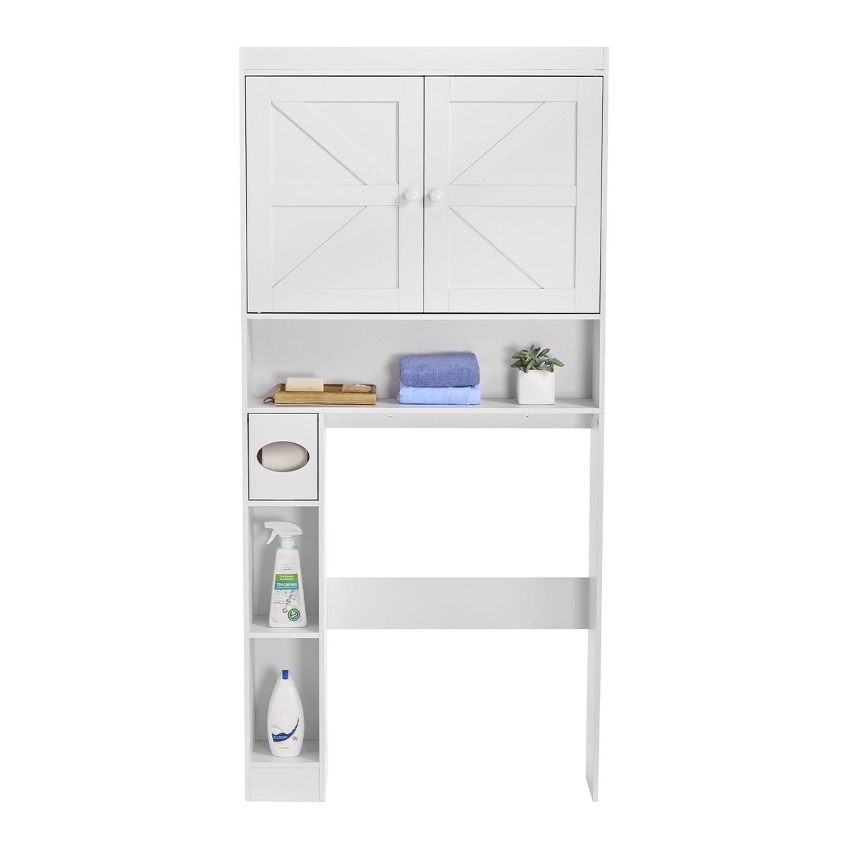 Over the Toilet Storage Cabinet - White, 67.4" H - Particle Board