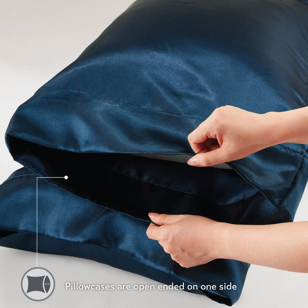 Blue Polyester Pillowcase Set - Standard Size 2 Piece