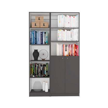 Multicolor Particle Board Bookcase Set - 8 Shelves, 42" Wide for Living Room