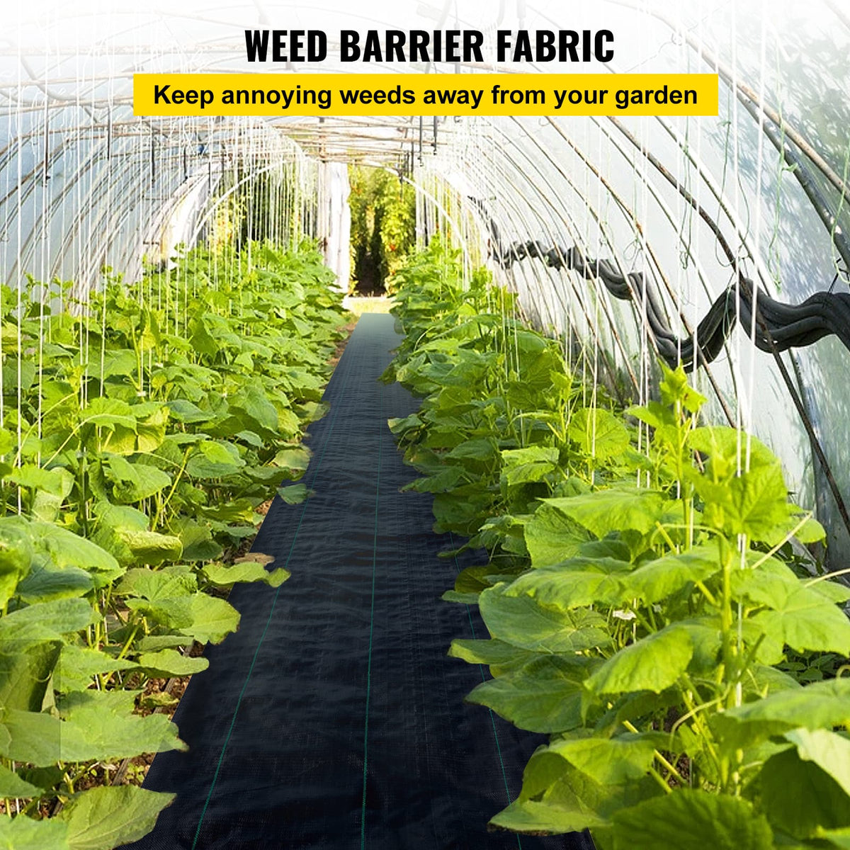 6 ft x 300 ft Black Weed Barrier Fabric - Heavy Duty Landscape Weed Control