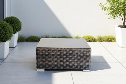 Multicolor Wicker Patio Table - 28 Inch Square for Outdoor