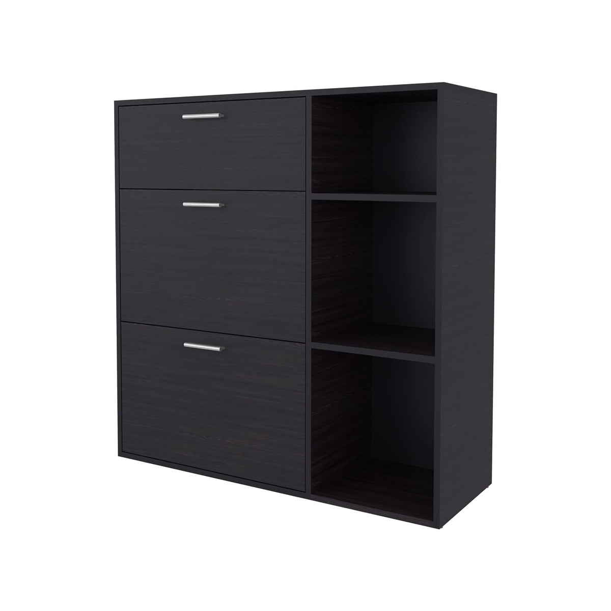 Black Shoe Cabinet with 2 Doors - Storage for Bedroom for Living Room