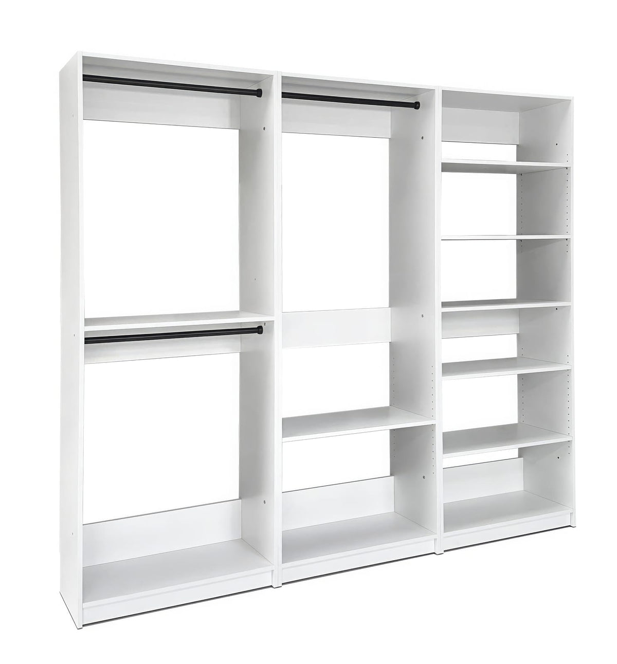 White Wood Walk-In Closet System - 5 Modules