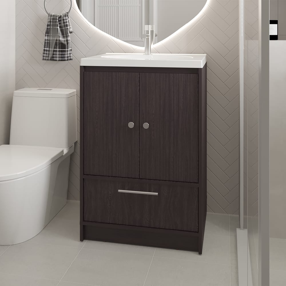 Black Bathroom Vanity - Merida Madison 60 Kronos