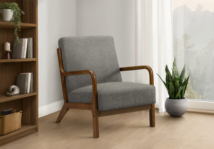 Accent Chair, Dark Grey Fabric - Modern Living Room or Bedroom