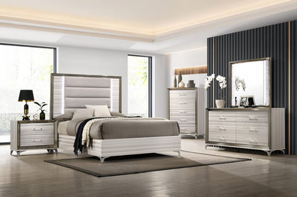 Queen White Bed Frame with Storage for Bedrooms