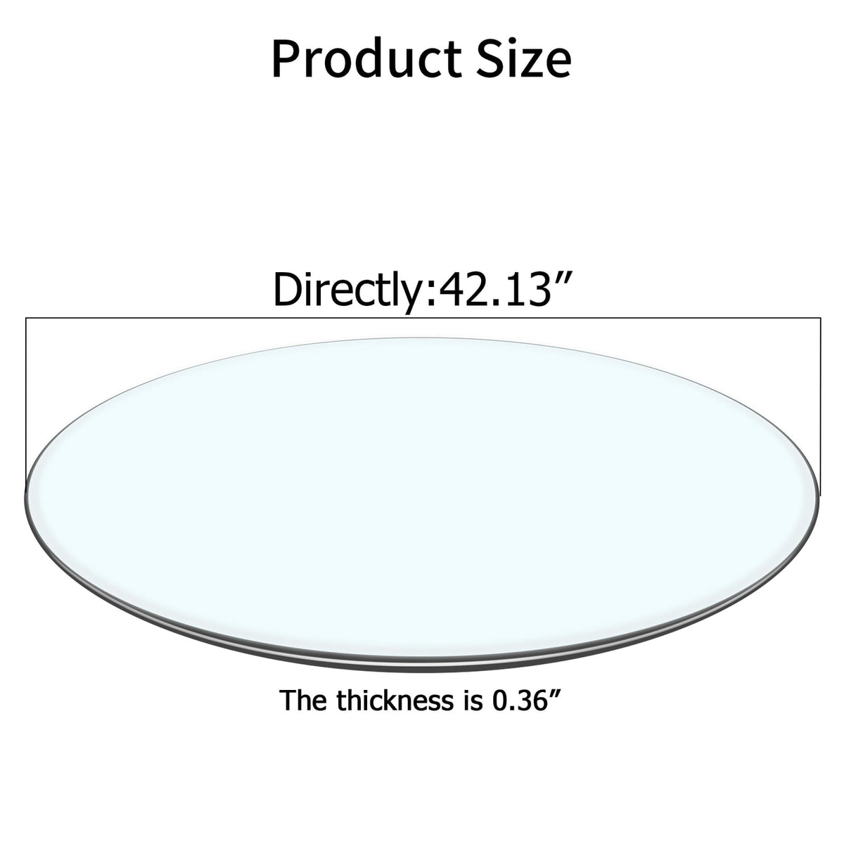 Round Glass Dining Table - 42.13 Inch Diameter for Dining Room