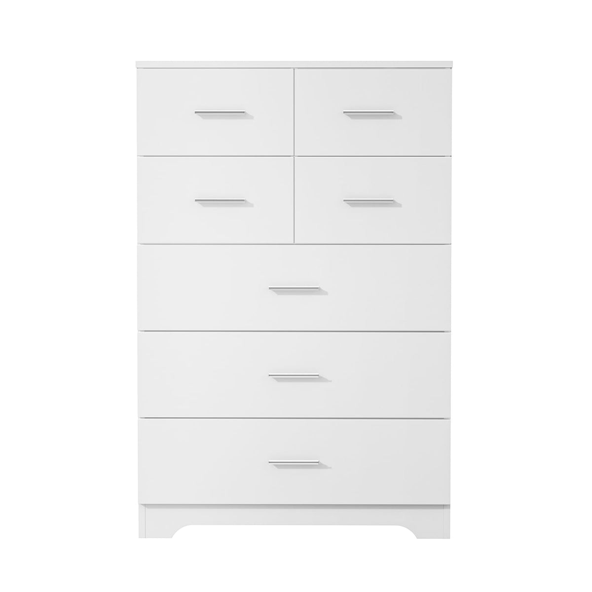 7-Drawer White MDF Storage Cabinet with Outlet for Home Office