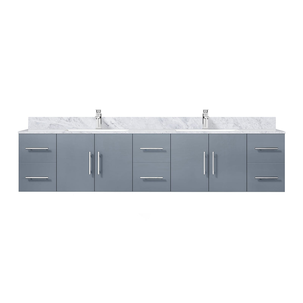 Dark Grey Bathroom Vanity with Marble Top & Faucet