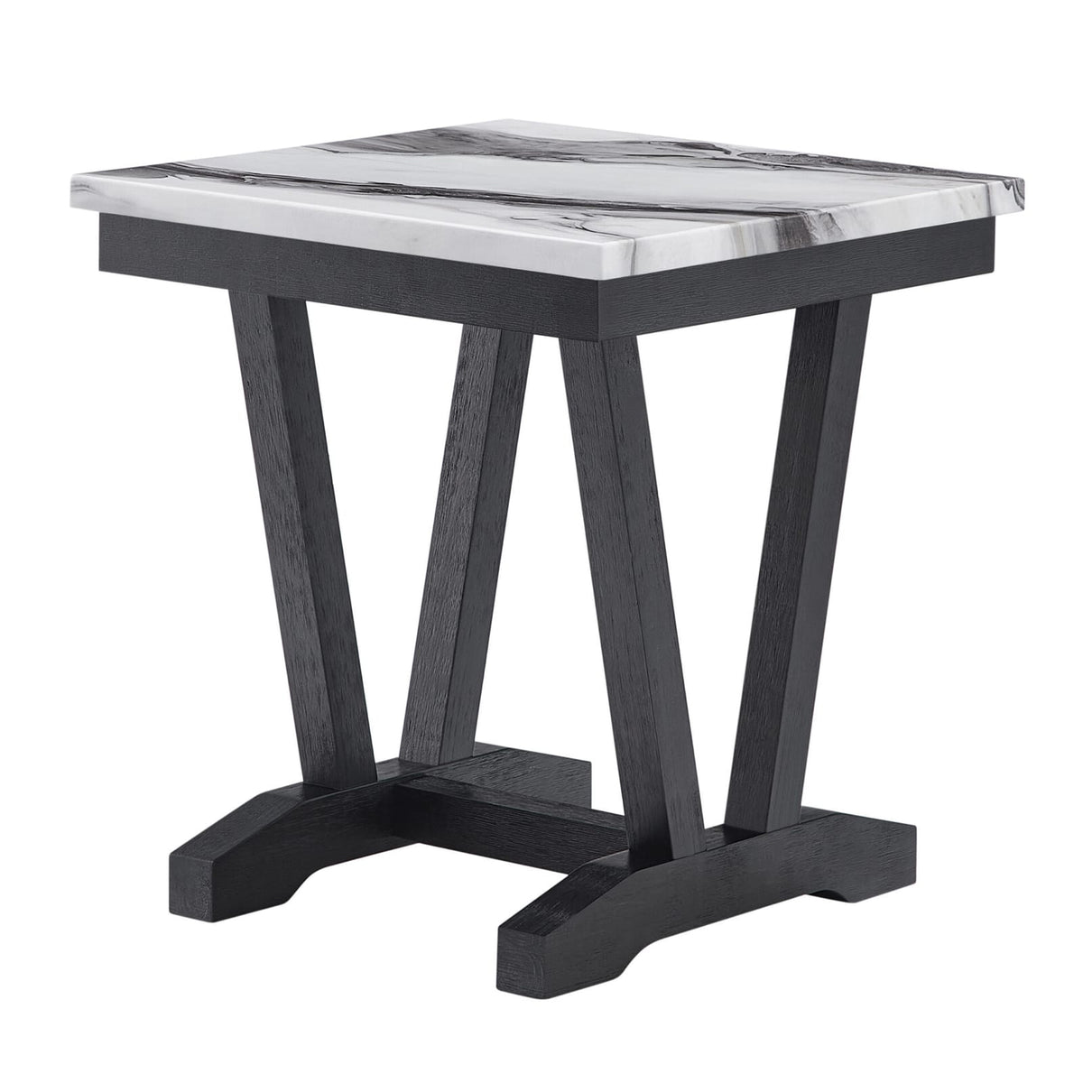 Black and White Square End Table - 22" x 22" for Living Room