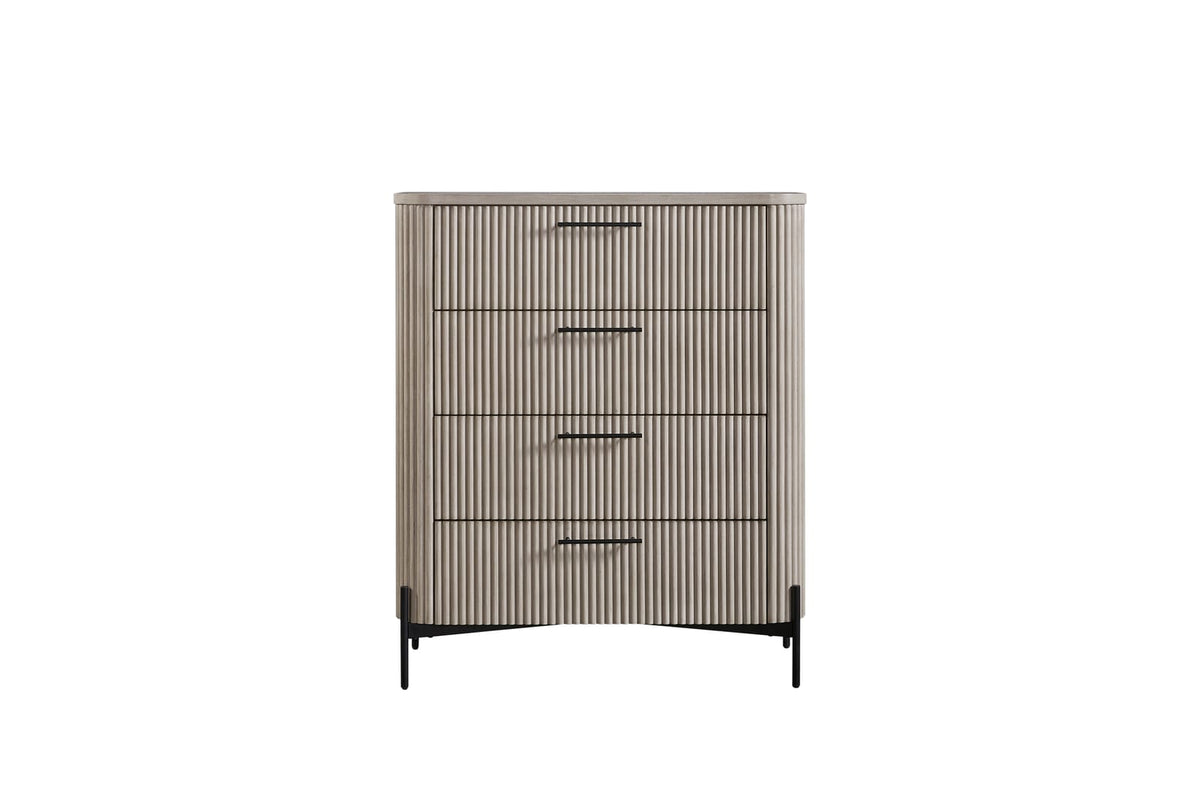 Taupe Solid Wood 4 Drawer Dresser - 39.75" W for Bedroom