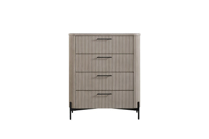 Taupe Solid Wood 4 Drawer Dresser - 39.75" W for Bedroom