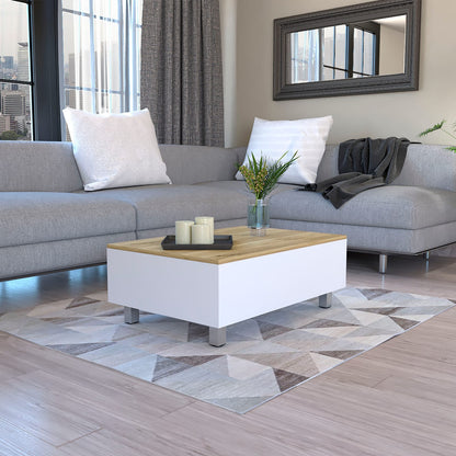 Modern White Lift Top Coffee Table with Storage for Living Room