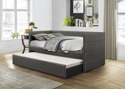 Dark Gray Sofa Bed with Trundle - 81" Daybed for Living Room