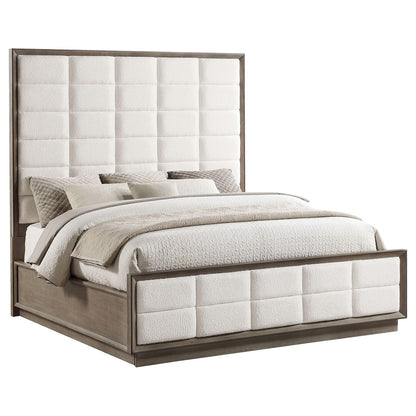 King Size Taupe Wood Bed Frame Bedroom