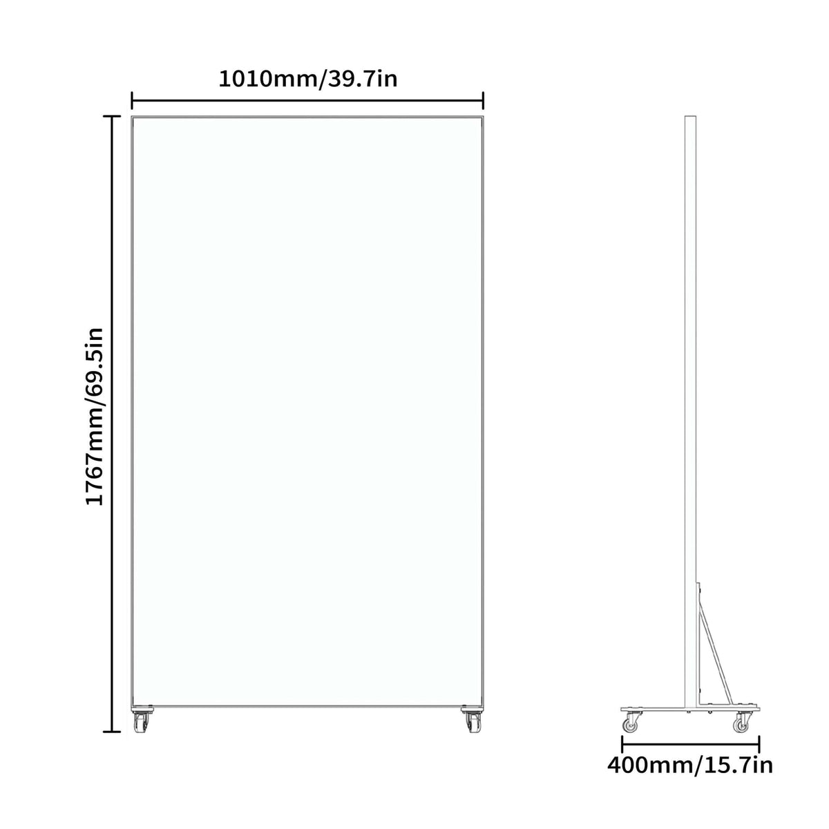 67" Full Length Mirror - Black Metal Frame
