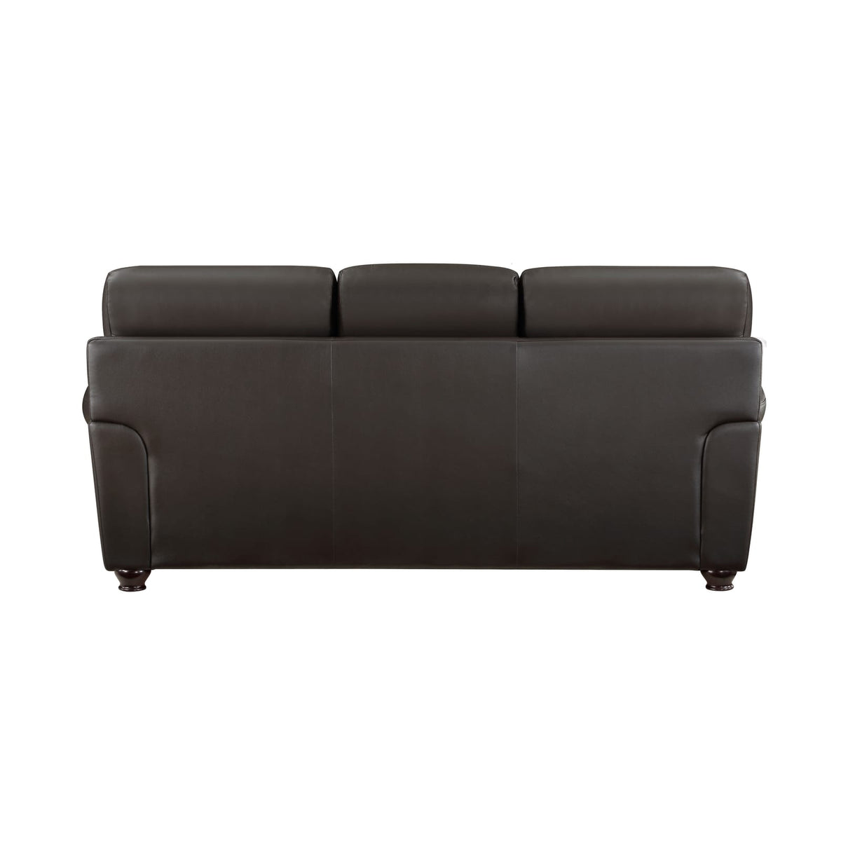 Dark Brown 3 Seat Leather Sofa - Classic Style for Living Room